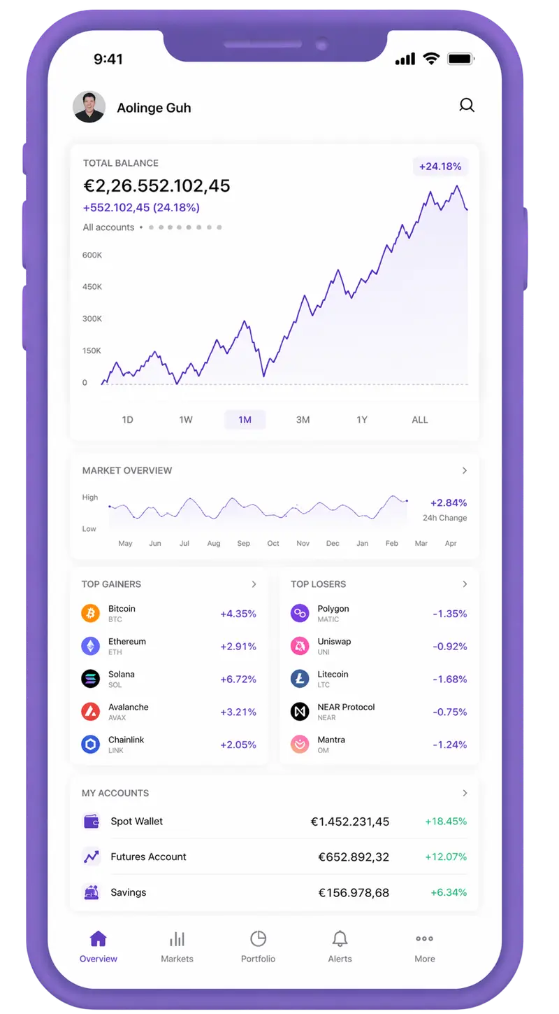 Mercevo Lundale mobile app showing portfolio overview